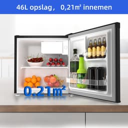 CHiQ CSD46D4D - Mini koelkast - Minibar - 46 Liter - Energieklasse D - 39 dB- Zwart - Mini Koelkasten - 12 jaar garantie op compressor — thumbnail 3