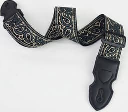 P&P Professionele Verstelbare Stevige Gitaarband - Guitar strap Band - Luxe Gitaarriem - Bas/Elektrische /Akoestische Gitaar -Blauw/Groen-Beige — thumbnail 1