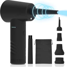 Brixy 4-in-1 Air Duster - Perslucht - 53K RPM - Blazen En Zuigen - Compressed Air - Draadloos En Oplaadbaar - Zwart — thumbnail 1