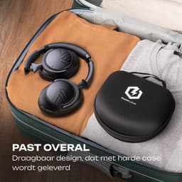 PowerLocus MoonFly Bluetooth Koptelefoon – Over-Ear Active Noise Cancelling Koptelefoon – 70 uur batterijduur – Microfoon – incl. Premium Case - Zwart — thumbnail 5