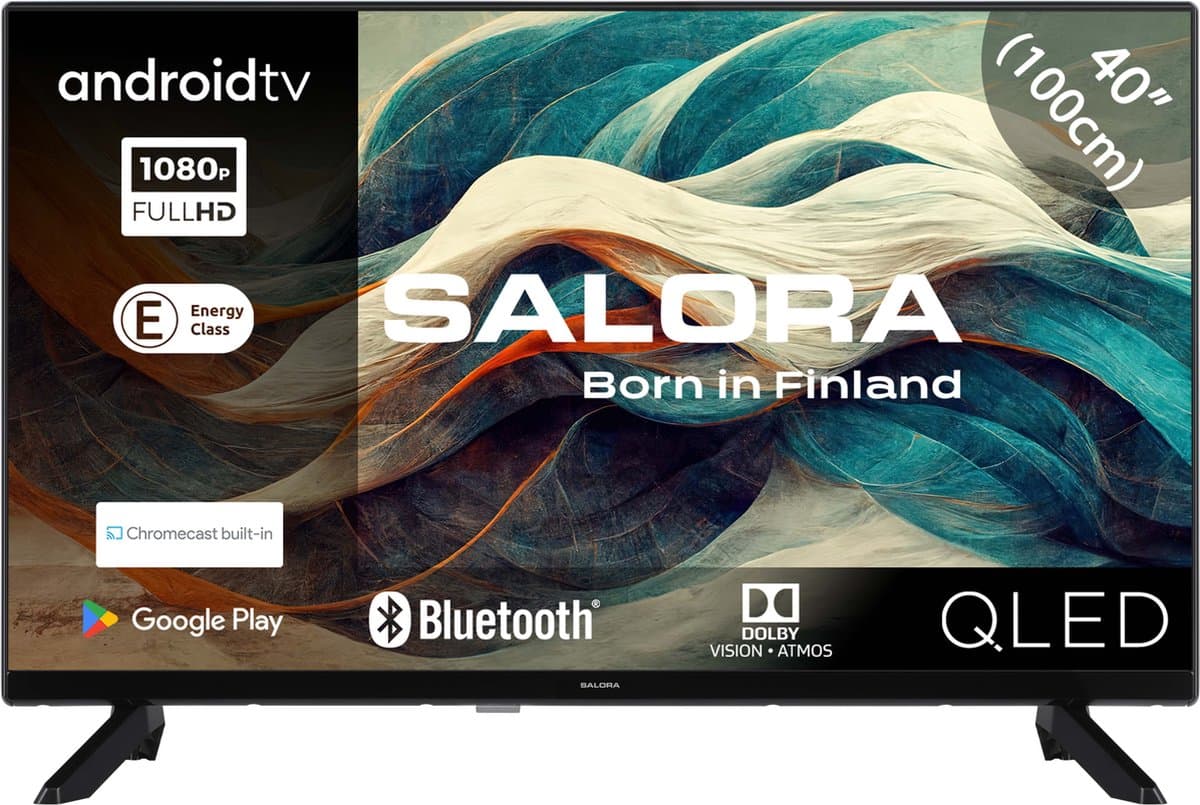 Salora 40QLED320 tv 101,6 cm (40") Full HD Smart TV Wifi Zwart 220 cd/m² — afbeelding 1