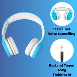WiseQ Junior Kinderkoptelefoon met Draad – Koptelefoon Jongens – Koptelefoon Kind voor Tablet en School – Hoofdtelefoon met Kabel – 85 dB Volumebegrenzer – Opvouwbaar – Met Stickers – Blauw — thumbnail 4