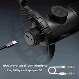 FIFINE K658 - Gaming Microfoon Dynamische - Podcast Streaming PC PS4 PS5 - USB RGB - Zwart — thumbnail 4