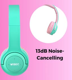 WiseQ HERO Kinderkoptelefoon – Koptelefoon Kids Meisje – Draadloze Bluetooth Hoofdtelefoon met 13dB Demping – 38u Bluetooth – Roze - Unicorn/Bubblegum — thumbnail 5