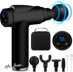 Mrs. Jones Spier Massagepistool - Mini Massagepistool met 32 Instelbare Niveaus - 3500 tpm - 4 Massagekoppen - lcd-scherm - Licht en Draagbaar - voor Pijn en Spierstijfheid . — thumbnail 1