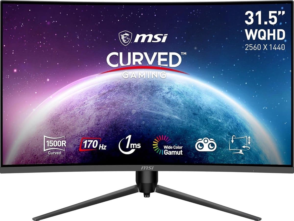 MSI G32CQ5P computermonitor 80 cm (31,5") 2560 x 1440 pixels Wide Quad HD lcd zwart — afbeelding 1