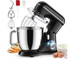 White-Label® Mixer met Mengkom - Keukenmachine - Keukenrobot - Zwart