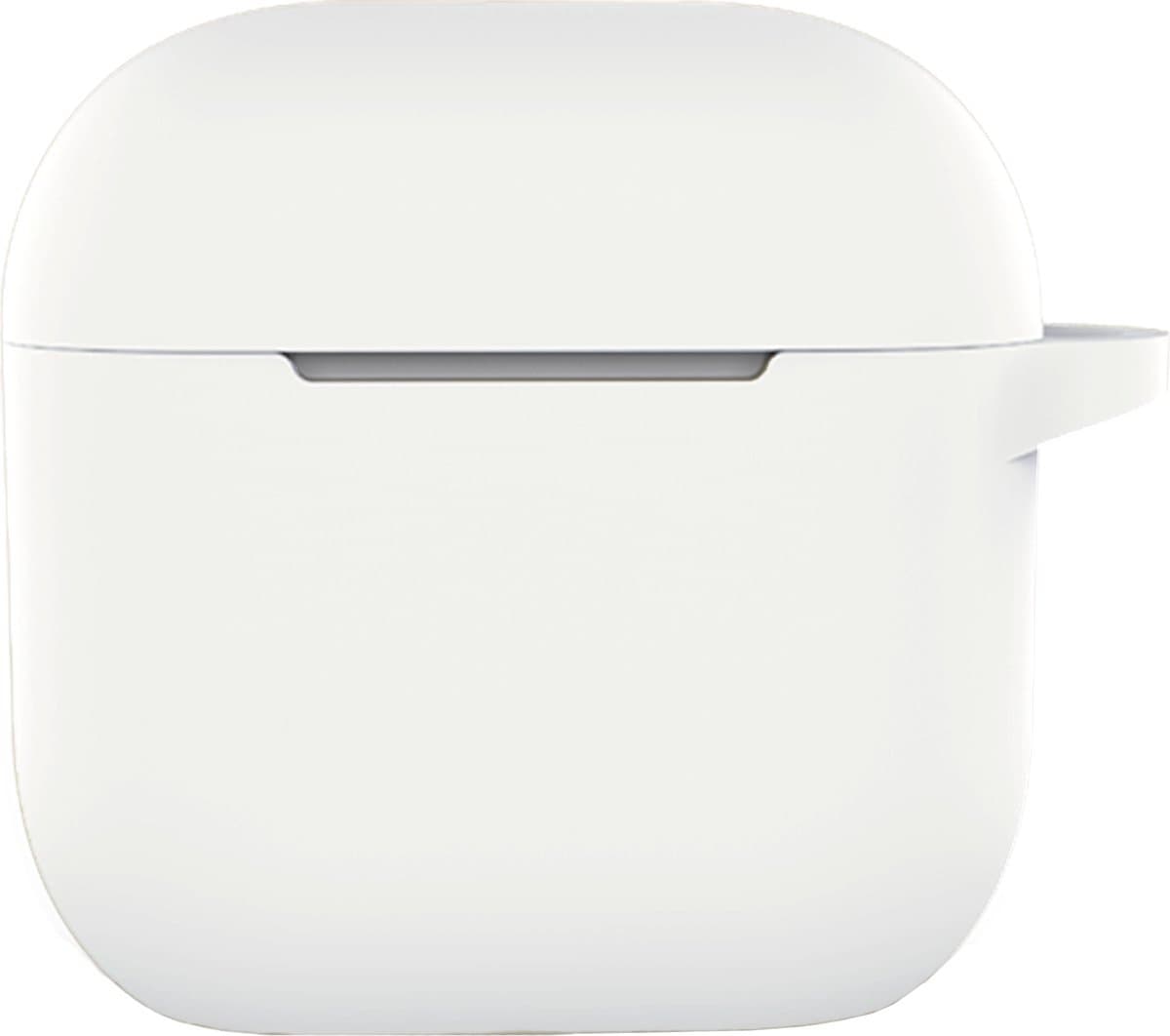 Hoesje - Geschikt voor Apple AirPods 4 / 5 - met Clip - Siliconen Hoes - Silicone Case Cover - Wit — afbeelding 1