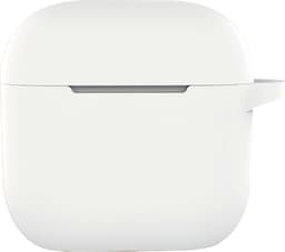Hoesje - Geschikt voor Apple AirPods 4 / 5 - met Clip - Siliconen Hoes - Silicone Case Cover - Wit — thumbnail 1