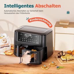 Cookwise Dual Zone Air Fryer 2 Lades - Heteluchtfriteuse met Kijkvenster - 9-In-1 Kookmogelijkheden - Zwart — thumbnail 5