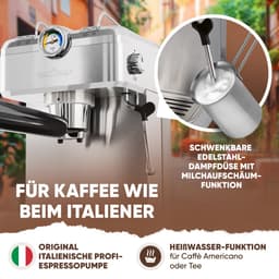 ProfiCook ES-KA 1267 - Espresso koffiemachine -Espressomachine 2in1 -voor koffiecapsules en gemalen koffie - 1100W — thumbnail 4