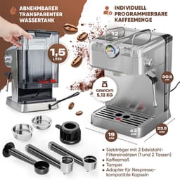 ProfiCook ES-KA 1267 - Espresso koffiemachine -Espressomachine 2in1 -voor koffiecapsules en gemalen koffie - 1100W — thumbnail 3