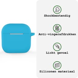 Case - Geschikt voor Apple AirPods 4 / 5 - Siliconen Hoes met Clip - Silicone Hoesje Cover - Lichtblauw — thumbnail 3