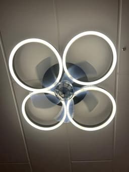 4 Ringen Ventilator - Zwart - 60 cm - Smart Lamp - Kroonluchter - Dimbaar Met Afstandsbediening - 64W — thumbnail 3
