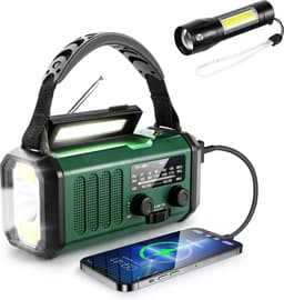 Noodradio - Solar Opwindbaar - 10.000mAh - Noodpakket - Powerbank Zonneenergie - Draagbare Radio - Zaklamp - Opwindbaar — thumbnail 5