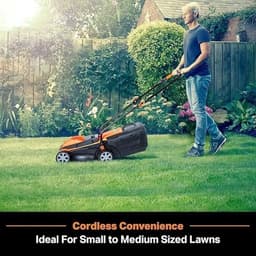 Thuys – Accu Grasmaaier – Elektrisch – Inclusief 2 Accu’s – Grastrimmer – Gratis Bladblazer – Draadloos – 33cm Maaibreedte – 1200W – Oranje — thumbnail 3