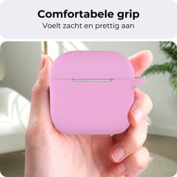 Hoesje - Geschikt voor Apple AirPods 4 / 5 - Siliconen Hoes met Clip - Silicone Case Cover - Flamingo — thumbnail 3