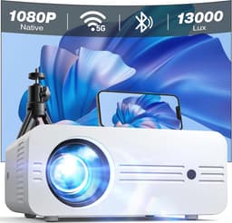Upgrade Mini Projector Draagbare 5G WiFi Beamer met 13000 Lux, Native 1080P en 4K Ondersteuning – Geniet van Film Avonden Thuis — thumbnail 1