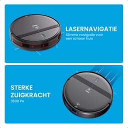 CleanWise Henk Robotstofzuiger + 4 dweildoeken – Nederlands Product – Voor Huisdieren – Met Dweilfunctie & Laadstation – Dweilrobot – 4500 Pa – HEPA 14 – Ultra dun 7,4 cm – App & Spraakbediening – Voor Huisdierharen, Harde Vloeren & Tapijt — thumbnail 5