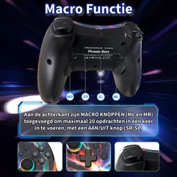 Unieke Switch Controller - RGB & Draadloos - RGB PRO - Bluetooth Controllers geschikt voor alle Nintendo Switch Accessoires Pro Controller — thumbnail 2