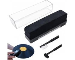 Premium Platenborstel 2 in 1 - Premium Platenborstel + 2 Borstels - Antistatisch - Platenreiniger - Vinyl Platen Reinigingsset - Zachte Borstel Platenborstel - Antistatische Koolstof Platenborstel - Geschikt voor Vinyl Platen, DVD, VCD
