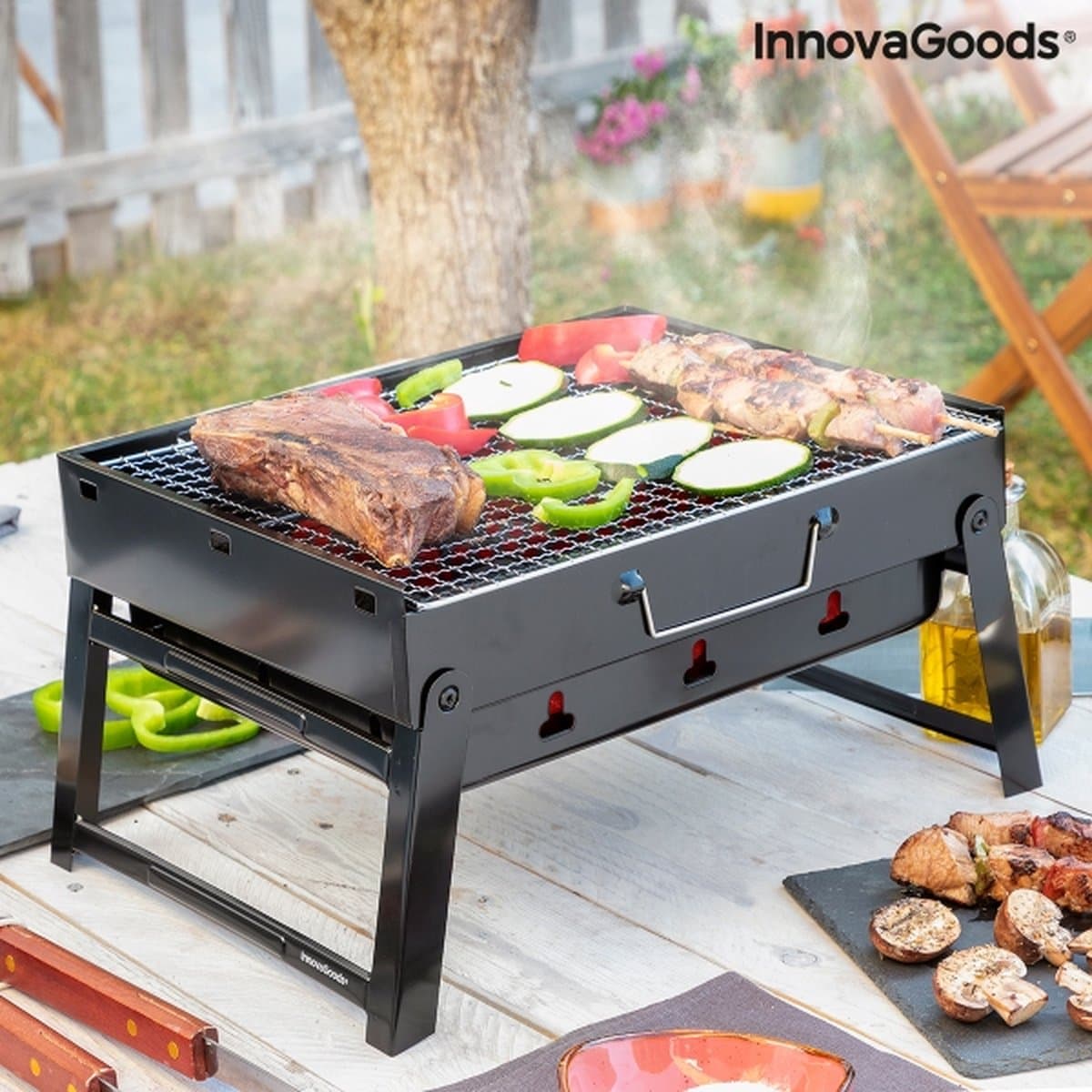 InnovaGoods BearBQ Opvouwbare draagbare barbecue voor gebruik met houtskool — afbeelding 1