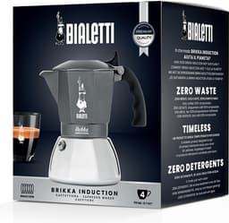Bialetti Brikka Induction Percolator 4 Kops – Espresso Maker – Inductie Geschikt – Crema-laag – Zwart/RVS — thumbnail 4