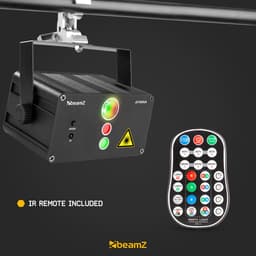Disco Laser met Ingebouwde Accu en 2 Lasers - BeamZ Athena - Multicolor LED Discolamp — thumbnail 2
