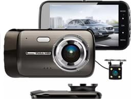 TechU™ Dashcam Voor en Achter Camera – M19 Antraciet – Dashboardcamera – Full HD 1080P – 170° Wijdhoeklens – G-sensor – Parkeermodus – Nachtvisie – Loop recording – Bewegingssensor – Incl. Achteruitrijcamera - voor auto — thumbnail 1