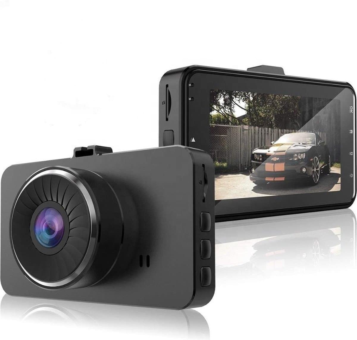 TechU™ Dashcam Voor en Achter Camera – M20 Zwart – Dashboardcamera – Full HD 1080P – 170° Wijdhoeklens – G-sensor – Bewegingssensor – Parkeermodus – Loop recording – Nachtvisie – Incl. Achteruitrijcamera - voor auto — afbeelding 1