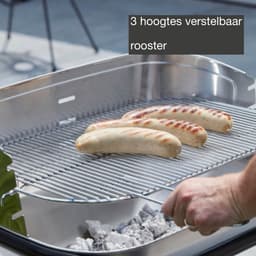 Barbecook Loewy 55 - Houtskool BBQ barbecue - Grilloppervlak 55x33cm - Incl. Windscherm, BBQ rooster en asopvangpot - RVS — thumbnail 5