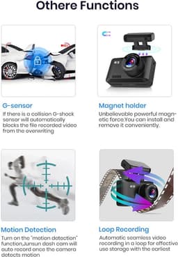 DrPhone Dashcam D07-A - 4K Ultra HD Dashcam – Parkeermonitor – Lens: SONY IMX 307 - G-Sensor Kijkhoek van 170 ° - Dashboard Camera met Nachtzicht – Wifi + Applicatie + 32 Micro SD — thumbnail 3