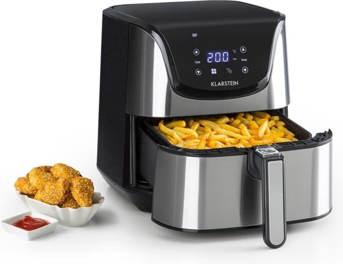 AeroVital Deluxe heteluchtfriteuse 1700 watt 5,4 liter edelstaal — afbeelding 1