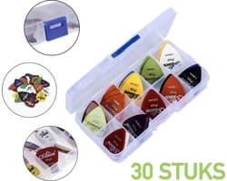 Gitaar Plectrum Set in Koffer met 30 plectrums - Verschillende Diktes & kleuren