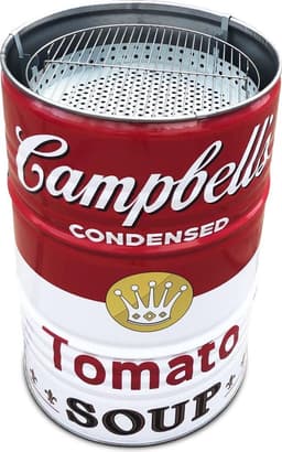 BarrelQ Big - Houtskoolbarbecue - Campbell's Soup Special Edition - Staal - Ø57x87 cm - Vuurkorf & Statafel in 1 - 200L — thumbnail 4