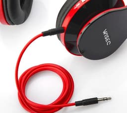 WiseQ Draadloze Koptelefoon Kinderen – Bluetooth Kinderkoptelefoon met Microfoon - Draadloos (Bluetooth) & Bedraad – Inclusief Aux kabel (1m) - Zwart&Rood — thumbnail 3