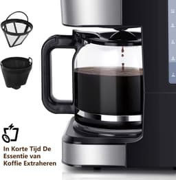 Taylor Swoden Koffiezetapparaat Filterkoffie - Koffiemachine 1.5L/ 12 Koppen - met Glazen Kan-Digitaal Display, Timer- Zwart/RVS - Darcy 30QUK — thumbnail 2