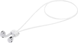 kwmobile magnetische band geschikt voor Apple Airpods 1 / 2 / 3 / 4 / Pro 1 / Airpods Pro 2 - Siliconen strap voor draadloze oordopjes - 80 cm lang - In wit — thumbnail 1