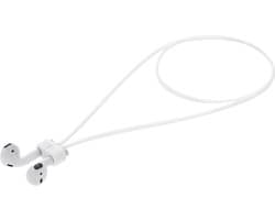 kwmobile magnetische band geschikt voor Apple Airpods 1 / 2 / 3 / 4 / Pro 1 / Airpods Pro 2 - Siliconen strap voor draadloze oordopjes - 80 cm lang - In wit