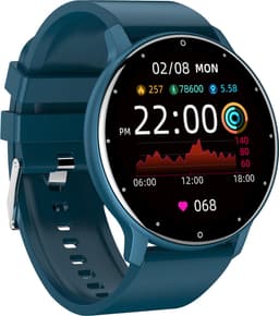 Kiraal Fit 5 - Smartwatch dames - Smartwatch Heren - Stappenteller - Full Screen - Fitness Tracker - Activity Tracker - Smartwatch Android & IOS - Blauw — thumbnail 2