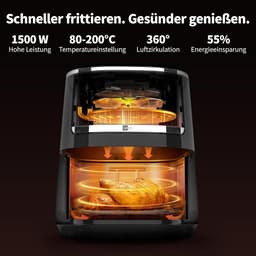 Compacte AirFryer 4.3 Liter met Digitale Touch Display, 1500 Watt en 8 Voorinstellingen — thumbnail 5