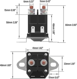 12V Starter Relay voor Grasmaaiers - Solenoid Vervangingsonderdeel — thumbnail 2