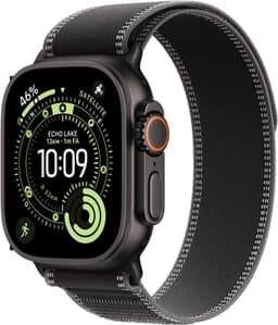 Apple Watch Ultra 3 Cellular 49mm Black Titanium Case with Black/Charcoal Trail Loop - S/M — thumbnail 1
