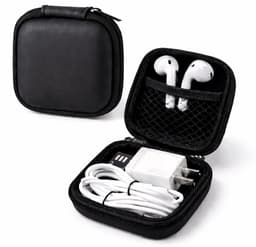 Oortjes Opberg Hoesje Voor Earphnes I Case Voor In-ear koptelefoon I Oortyejs Case | Headphone Organizer | Opbergcase Laadkabels I Zwart — thumbnail 1
