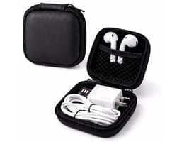 Oortjes Opberg Hoesje Voor Earphnes I Case Voor In-ear koptelefoon I Oortyejs Case | Headphone Organizer | Opbergcase Laadkabels I Zwart