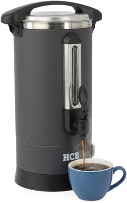 HCB® - Professionele Horeca Percolator - 8,7 liter - 55 kopjes - zwart - 230V - RVS / INOX Perculator - Elektrisch koffiezetapparaat - Volautomatische koffiemachine - 25x30x50.5 cm (DxBxH) - 2.70 kg - 1352 — thumbnail 1