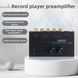 Delmark Phono Preamp - Voorversterker voor Platenspelers - RCA uitgang - RIAA Equalisatie - Met Volume- & Level-control — thumbnail 4
