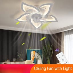 Plafondventilator met verlichting - Plafondlamp - Ventilatoren - Plafondventilator afstandsbediening - Plafonniere slaapkamer - Wit — thumbnail 3