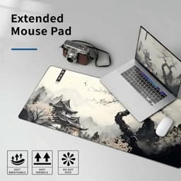 Zen Design XXL Muismat 80x30 – Japans Landschap – Anti-slip – Bureau Onderlegger — thumbnail 4