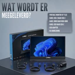 Portable Monitor Flex 15.6" QHD - 100% sRGB Draagbare monitor met USB-C & HDMI - Extra scherm laptop - Plug & Play - Incl. Beschermhoes — thumbnail 5